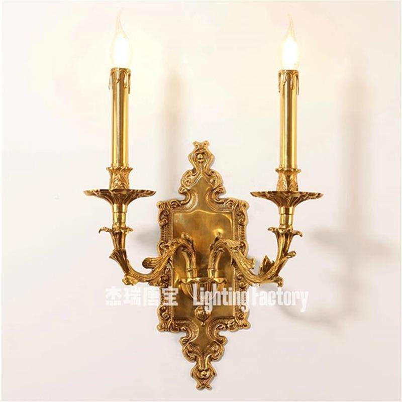 法式全铜壁灯欧式奢华复古别墅客厅卧室床头走廊过道墙灯
