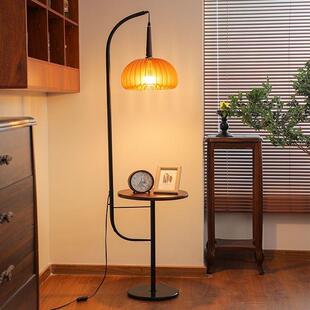 中古风落地灯客厅沙发边感装饰氛围灯卧室床头置物架落地灯