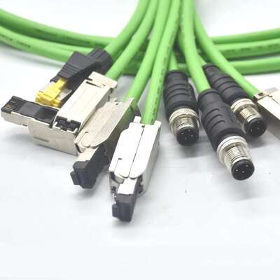 Industrial工业以太网连接器M12-4芯D编码转RJ45水晶头百兆网络