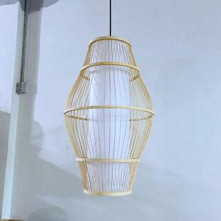 日式榻榻米吊灯书房现代简约灯具竹丝灯笼55CM客厅餐厅竹编竹灯