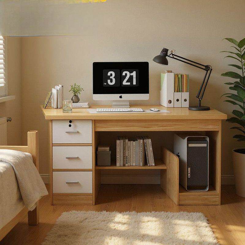 电脑桌台式带抽屉书桌学生家用写字台简约现代办公桌卧室轻奢桌子