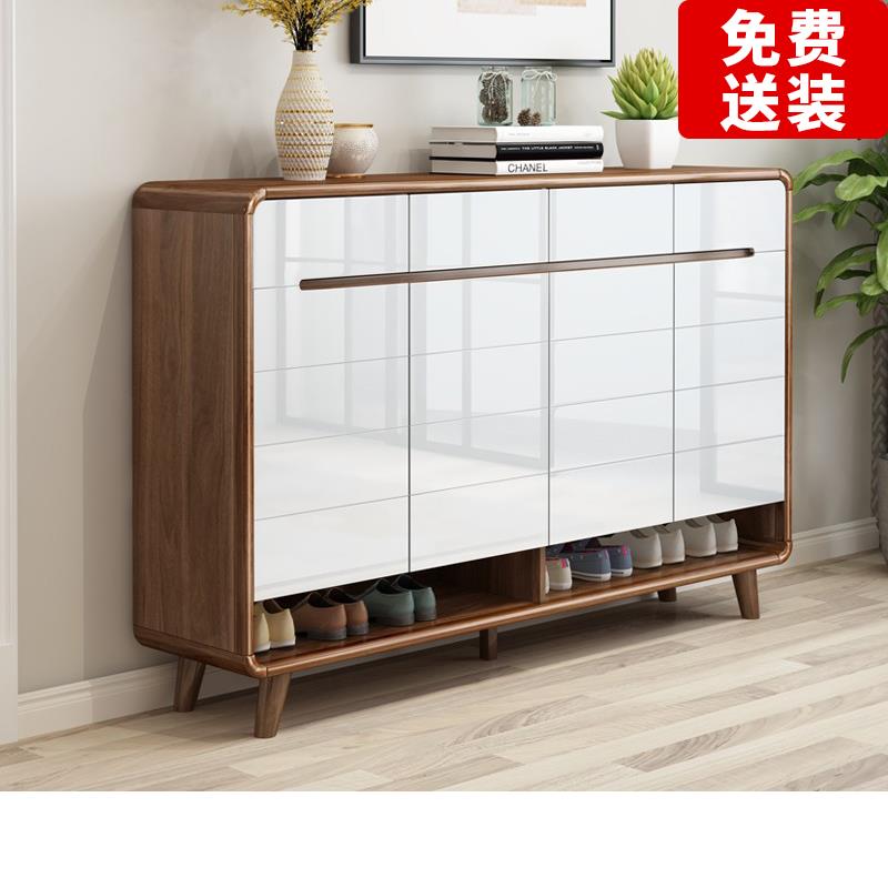 进门客厅鞋柜入户玄关柜家用门口2025新款实木框隔断柜北欧门厅柜