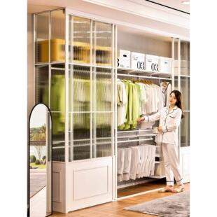 【三个房间】金属衣柜钢化玻璃推拉门步入式衣帽间定制玻璃移门