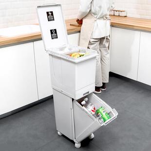 垃圾桶家用客厅干湿分类大小号纸篓卫生间厨房卧室创意塑料垃圾箱