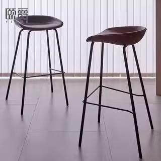 现代简约户外酒吧椅北欧吧台椅网红塑料高椅子吧台凳子家用高脚凳