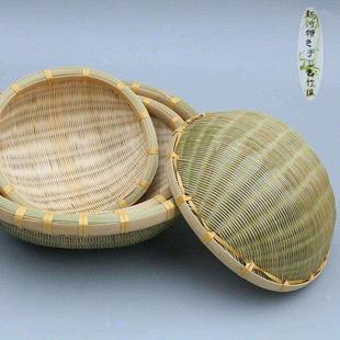 家用竹编馍筐馒头筐水果篮竹编簸箕厨房茶几收纳篮手工框菜筐竹篮
