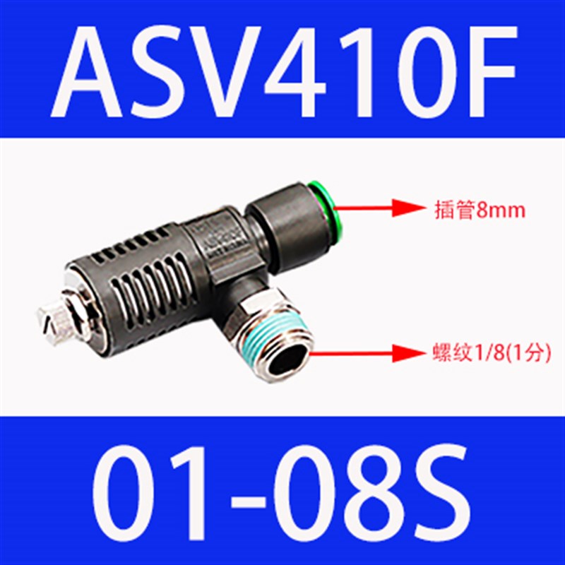 SMC型快速消声排气节流阀ASV310/410/510F-01/2/3-06/8/10/12气动