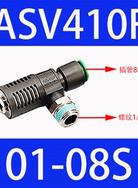 SMC型快速消声排气节流阀ASV310/410/510F-01/2/3-06/8/10/12气动