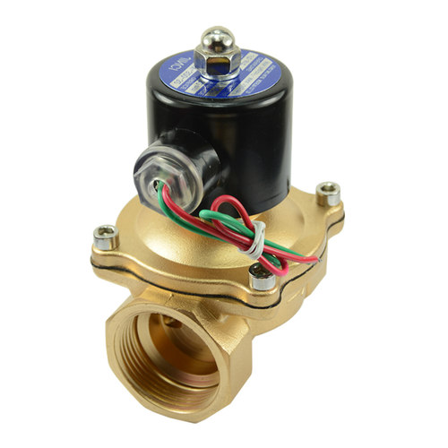 常闭电磁阀水阀AC220V控制阀气阀DC24VDC12V4分6分1寸铜阀铜线圈