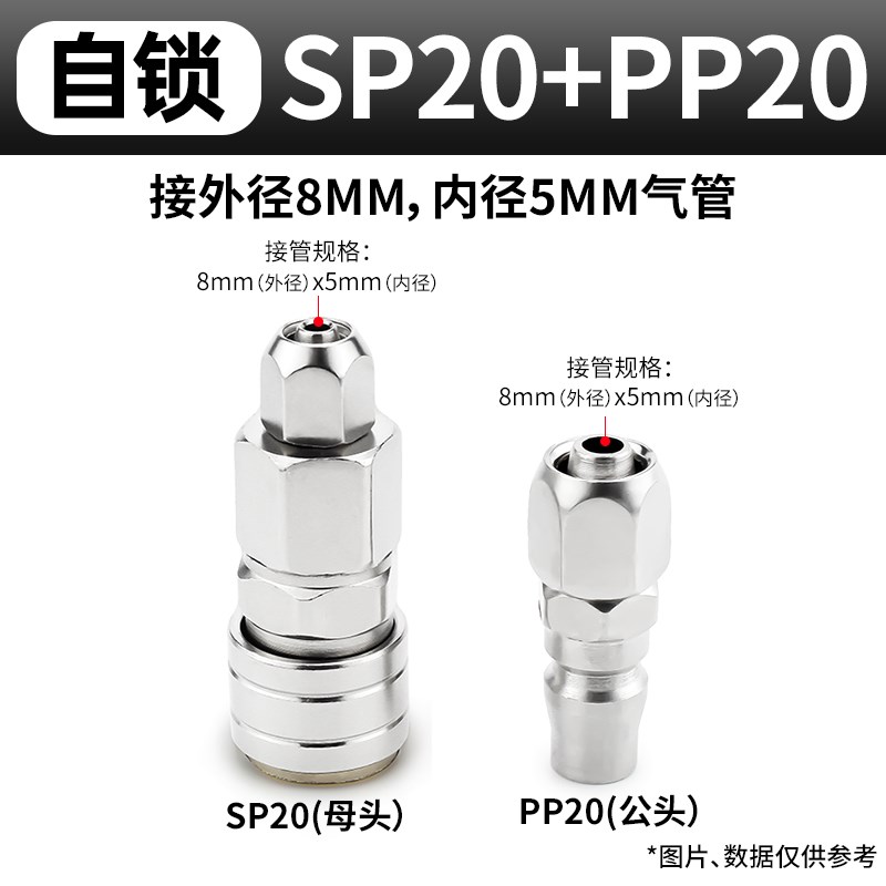 C式自锁快速接头气泵空压机配件大全气管公母头对接快插气动工具