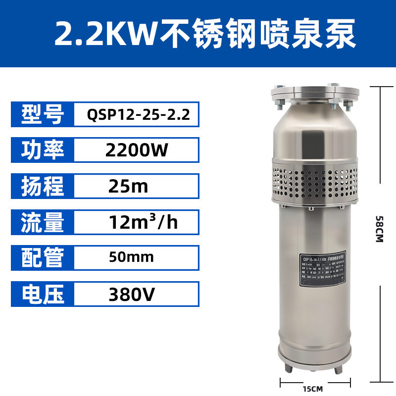 人民喷泉泵不锈钢QSP铸铁景观上海QS喷泉 M假山别墅社区喷泉潜水