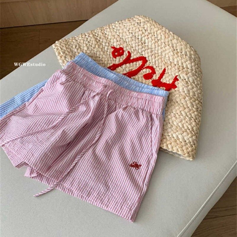 速发zmd字码00斤竖条纹抽绳大母刺绣短裤宽松百搭休闲阔腿热裤,女装/女士精品,大码裤装,淘宝优惠券,粉丝福利购,淘宝优惠卷