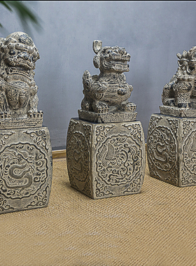 速发神兽玄关子室软装新中式仿石麒麟貔中狮茶镇宅招财禅意貅堂摆