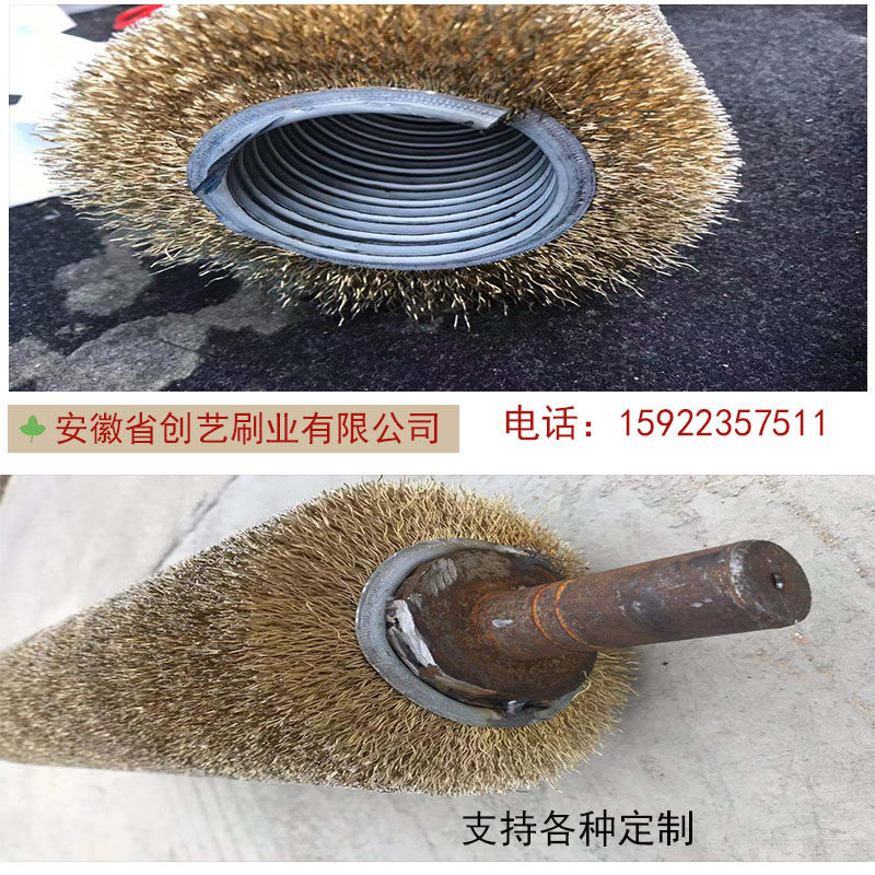 缠绕式钢丝辊打磨轮除锈抛光拉丝镀铜尼龙丝滚筒筛沙机毛刷辊耐磨