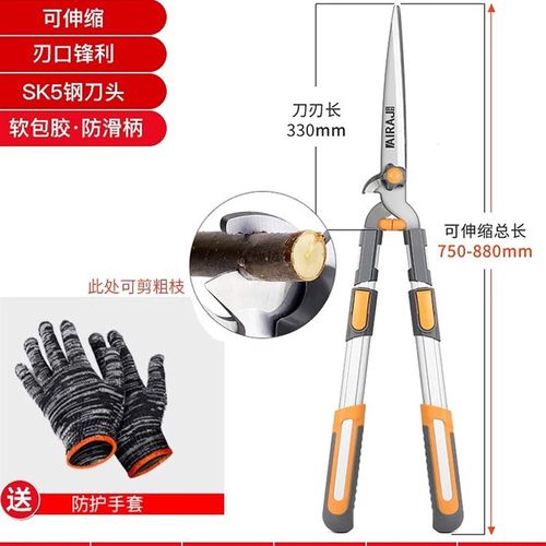 德国精选园艺大剪刀果树枝花园草坪修枝剪日本园林绿化工具绿篱剪