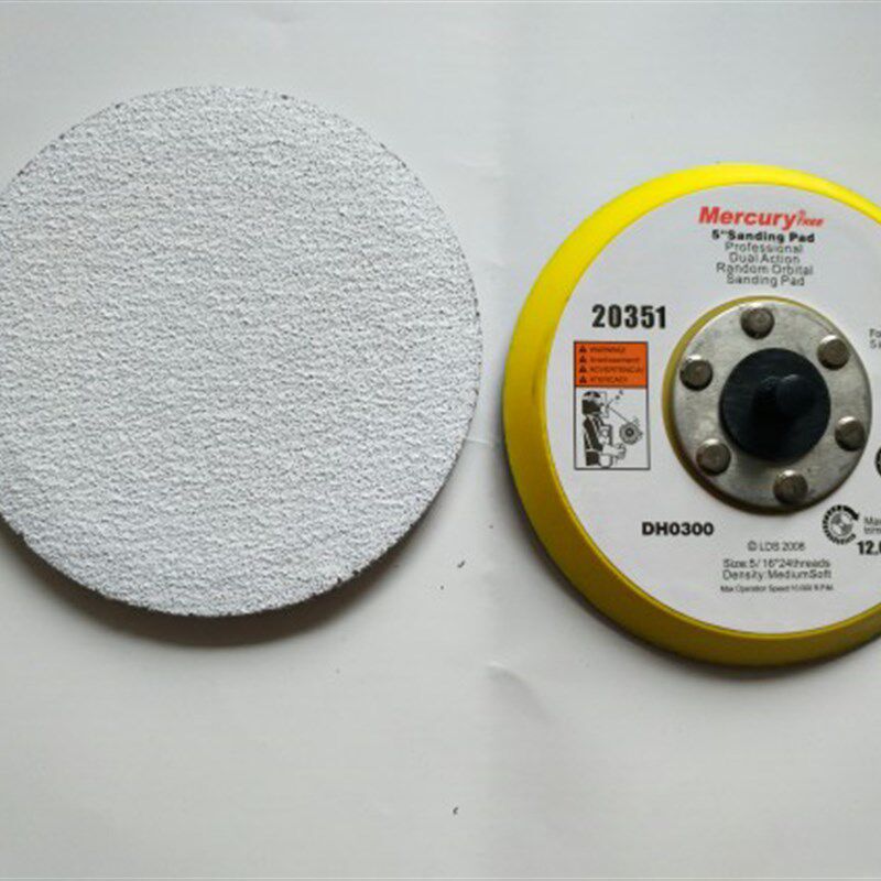 金牛干磨圆形砂纸5寸植绒砂纸片白砂打磨片木工漆面打磨抛光沙纸