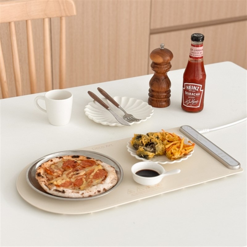 暖菜板热菜神器家用奶油色餐桌垫加热板可折叠饭菜保温板