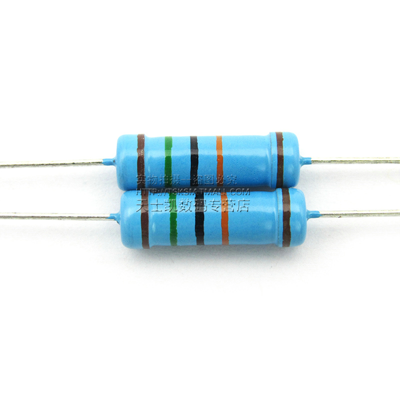 2W金属膜电阻 1% 五色环电阻器100欧  10欧 1K 10K 4.7K 100K1M