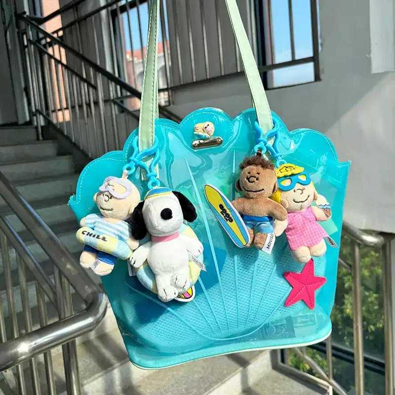 防水游泳包贝壳沙滩包透明运动