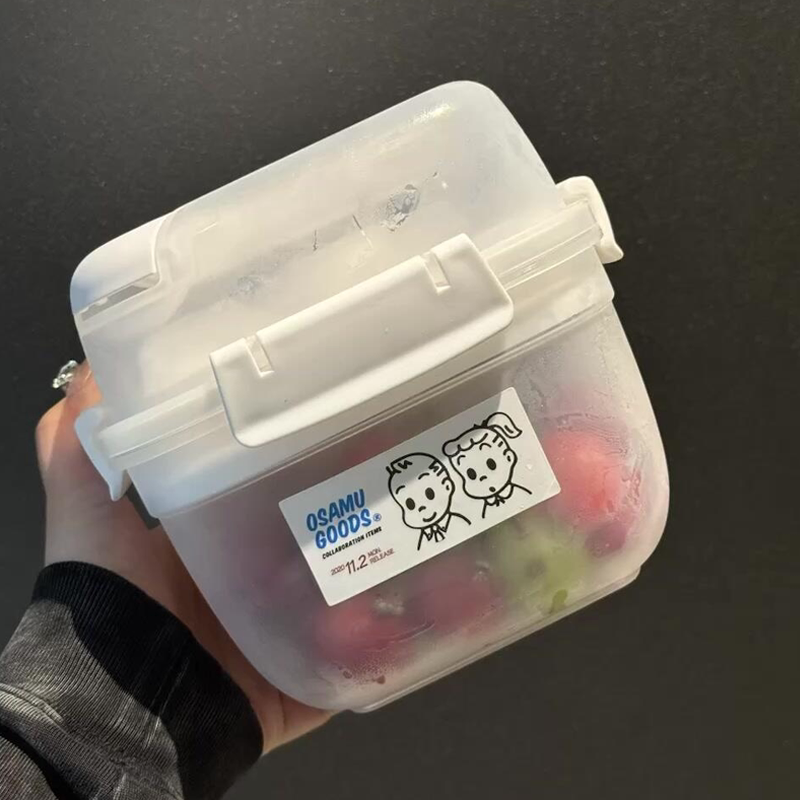 原田治水果便当盒上班族专用沙拉盒食品级可微波加热保鲜盒带叉子