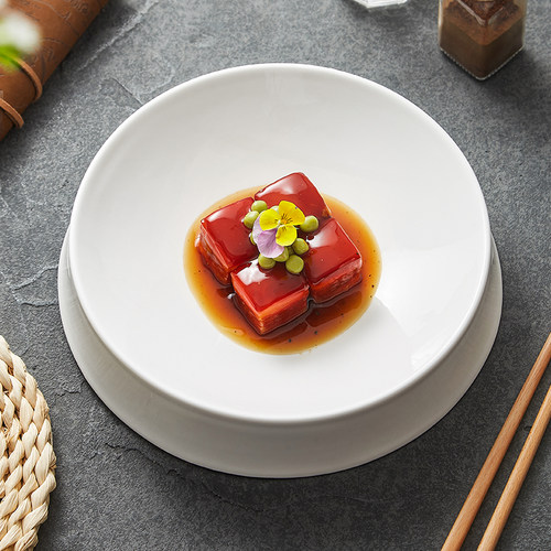 速发优格奢瓷大山凉菜盘摆菜盘轻陶意境菜餐具冷盘点心盘子甜品盘