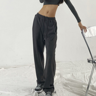 速发2021新款美宽高街裤子大码微胖辣妹穿搭休闲胖妹妹炸街式松运