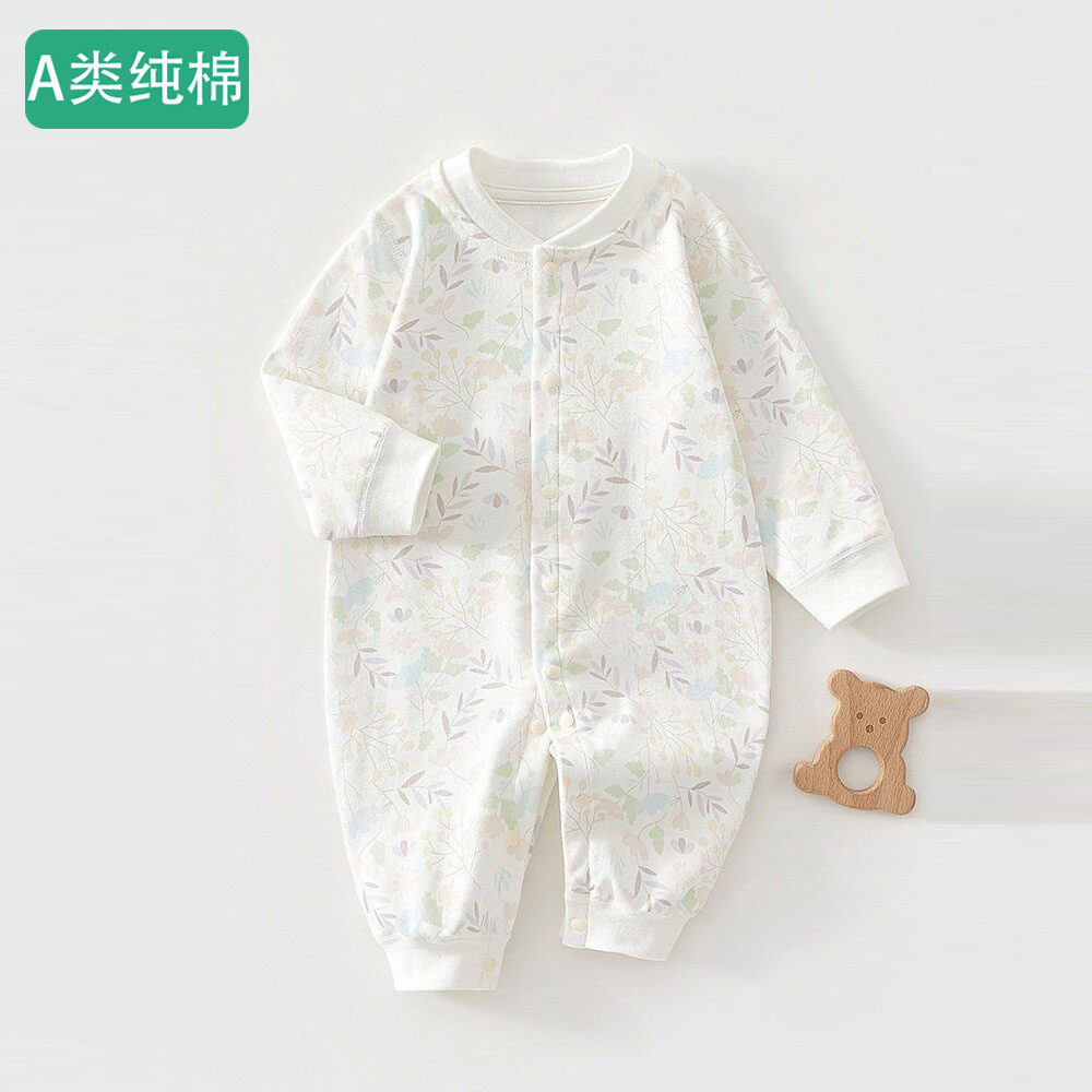 全棉新生婴儿连体衣春秋季衣服纯棉打底睡衣男女宝宝哈衣爬爬服