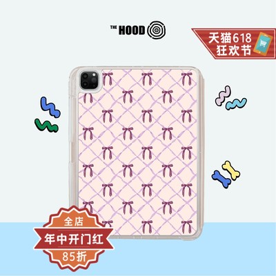 THE HOOD x Krissy艺术家联名 格子丝带蝴蝶结 适用苹果平板iPad Pro/Air 2024可拆式防摔/智慧型防摔保护套