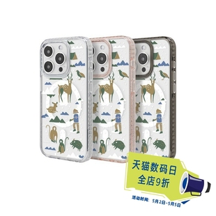 品牌联名 THE 山中健行 适用于iPhone15 Plus HOODx印花乐 Pro Max气垫防摔保护壳镜面保护壳