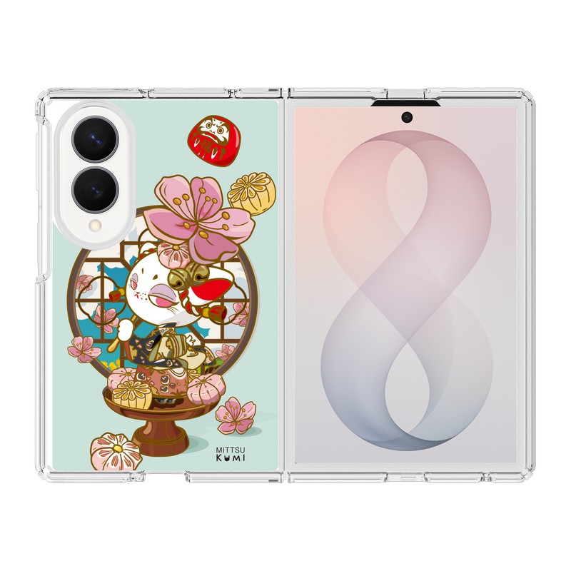 THE HOODx Kumi艺术家联名 和服招财猫 Samsung适用三星Galaxy Z Fold8/7/Flip7/6/5磁吸透明保护壳图片