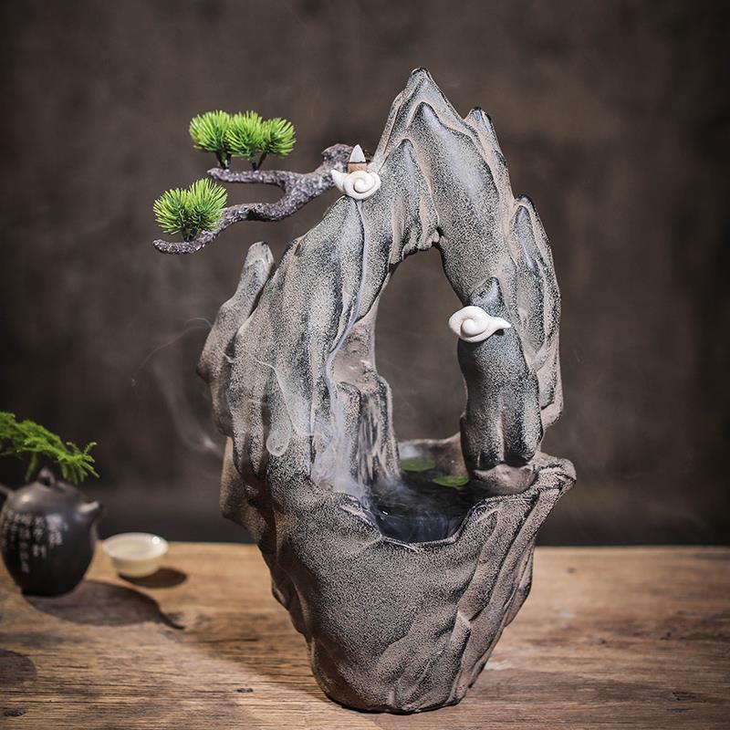 汉韵堂中式桌面流水摆件中国风桌上室内办公桌山水流水器循环水景