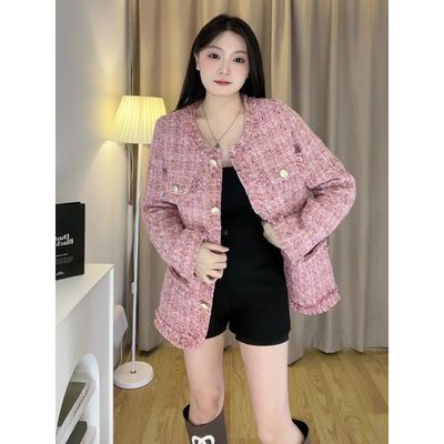 大码女装胖mm棉衣外套女秋冬新款小香风气质百搭时尚洋气显瘦上衣