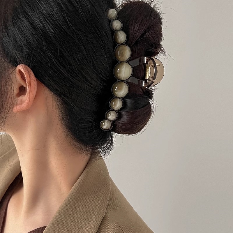 高级感圆珠鲨鱼夹抓夹气质发夹女