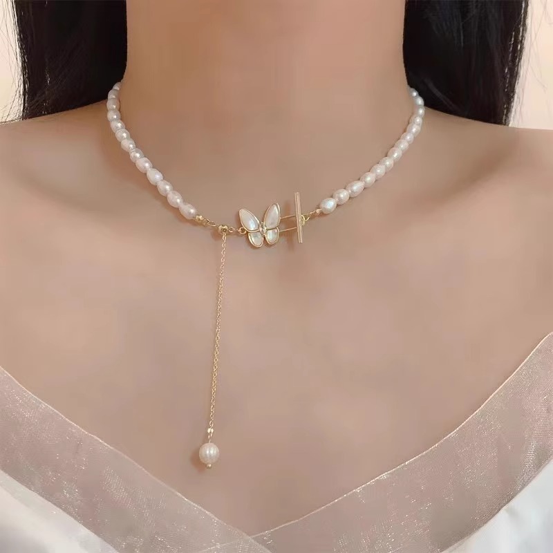 淡水珍珠蝴蝶项链施家珍珠锁骨链
