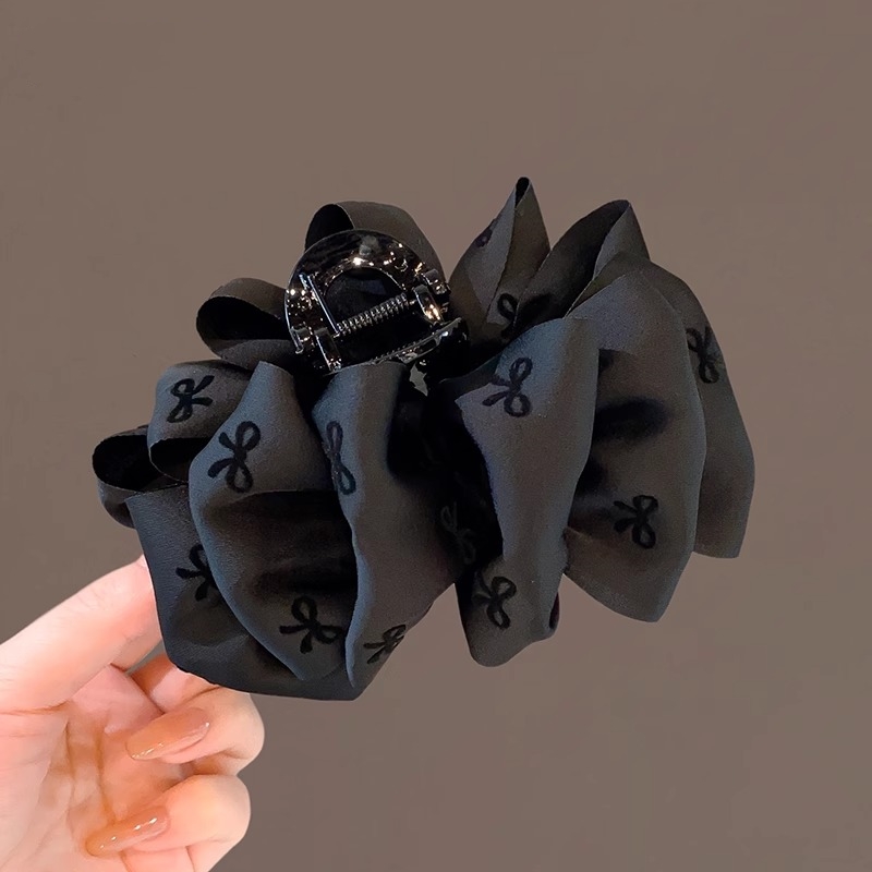黑色蝴蝶结发夹大号泡泡云朵抓夹