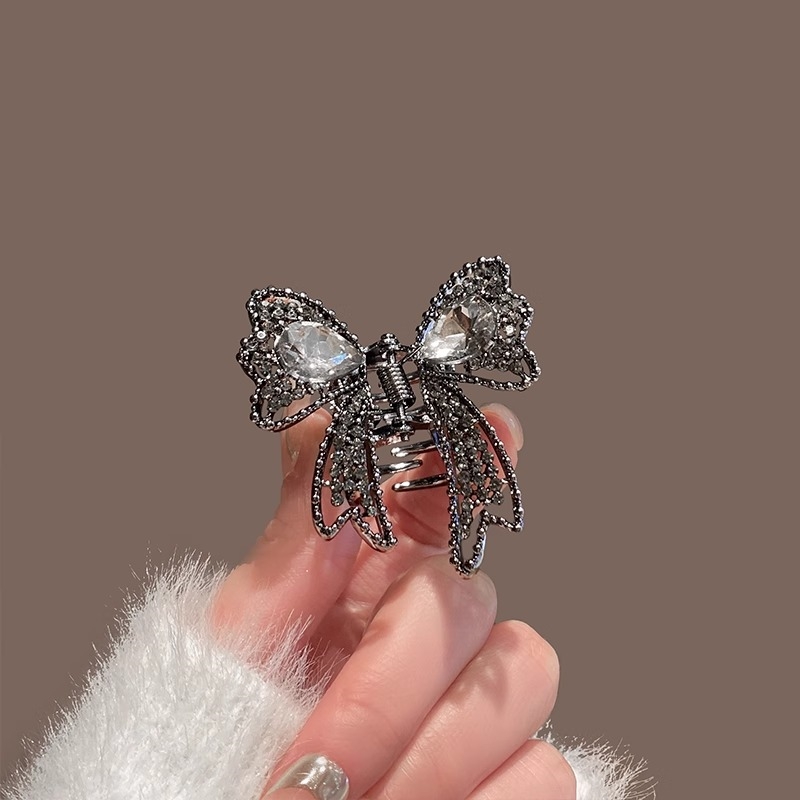 高级感蝴蝶水晶抓夹小号水钻发夹