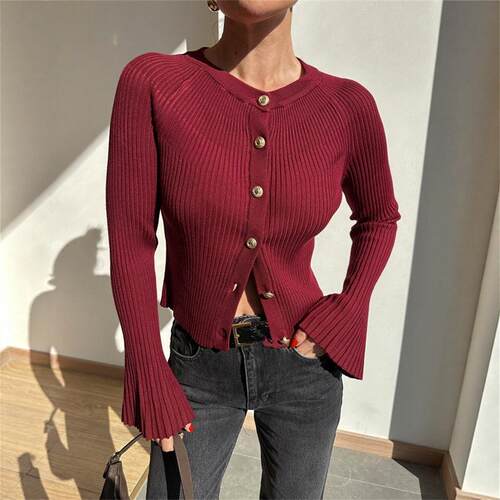 欧美针织开衫毛衣外套女 Knitted Jacket Sweater Cardigan Women