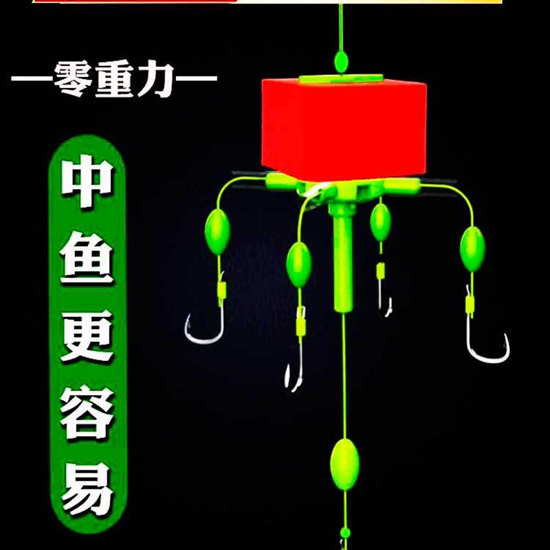 新型浮钓鲢鳙专用钩零重力钓组翻板钩方块饵料鱼钩抛竿海杆爆炸钩