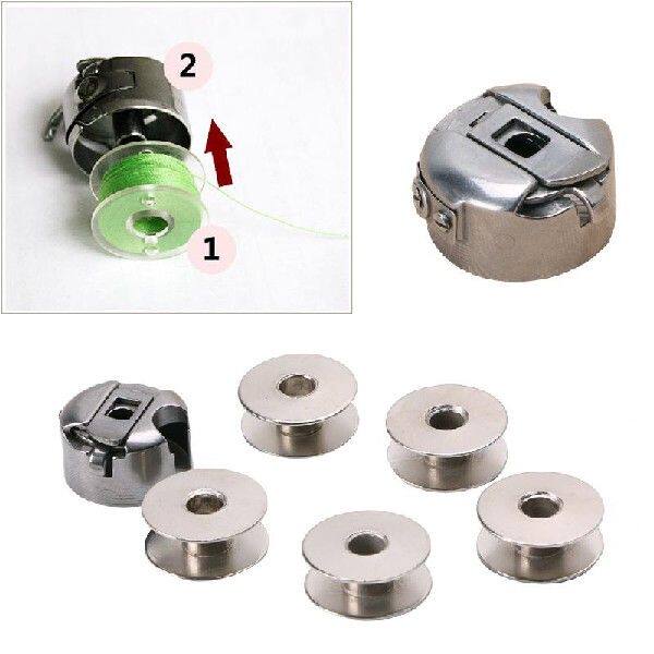 极速6Pcs 5 Bobbin + 1 Bobbin Case Set Industrial SeWwing Mac