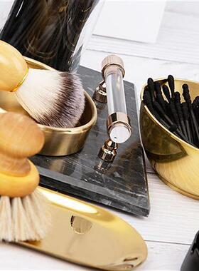 极速大理石托盘装饰酒瓶水晶香薰铜托盘铜碗N身体刷烟灰缸棉签盒