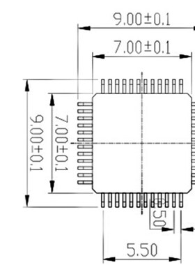 极速QFP48测试座 IC51-0484-806-11烧录座 转接座Q 适配器 ic Soc