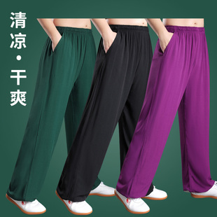 新品夏季太极服女款新款裤子w练功服太极裤男款武术裤灯笼裤功夫