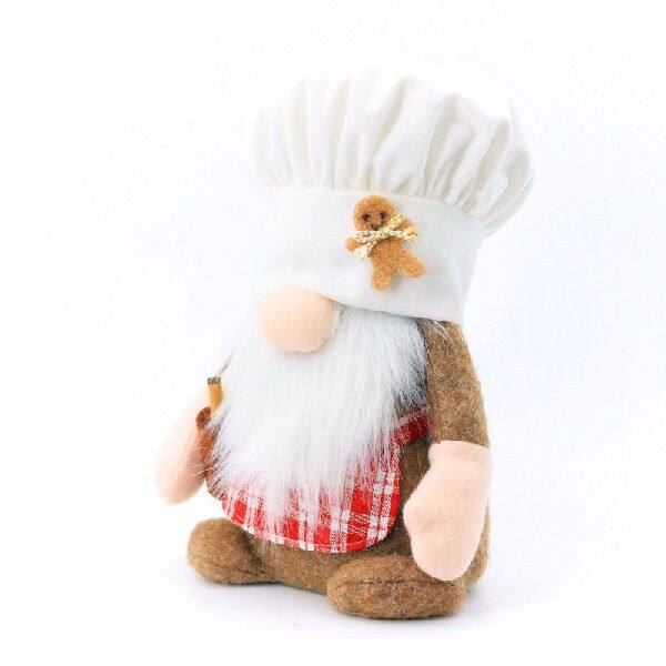 极速Chef Gnome Plush Doll Cloth HandmaIde Baker Decoration f