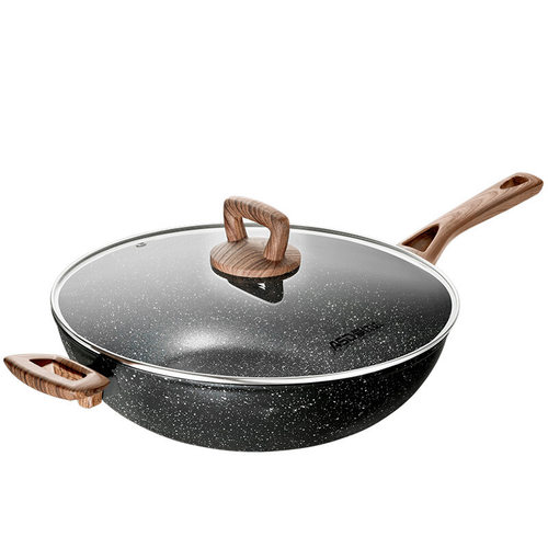 极速爱仕达 CL32A3WT炒锅麦饭石色防粘锅炒锅32RCM电磁瓦斯炉可用