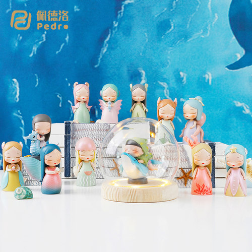 新品可米生活白夜童话litve海洋之歌骑鲸鱼少女心摆件飞鱼天使可