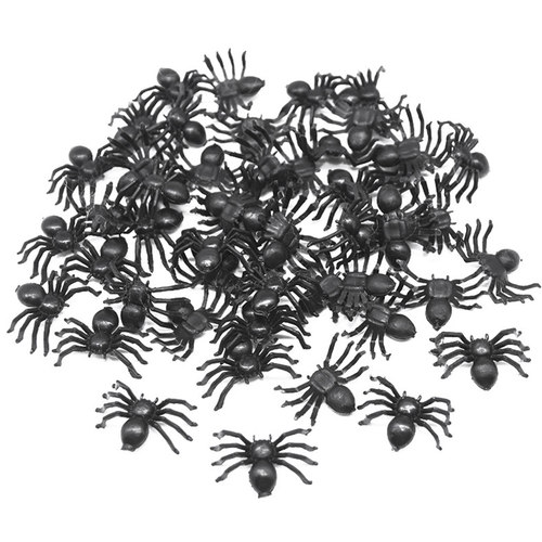 新品50pcs Horror Black Spider Haunted House Spider Web Bar P