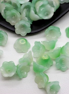 新品30pcs/Lgot Colorful Flower Lampwork Beads Trumpet Flower