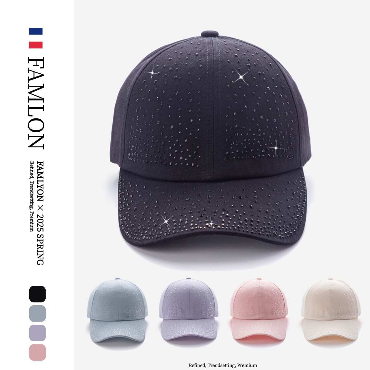 时尚满钻显脸小棒球帽