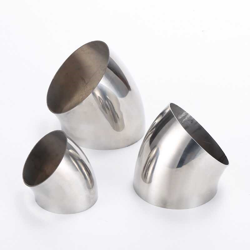 201不锈钢45度弯头加厚焊接排气通风装饰扶手抛光工X业冲压45度