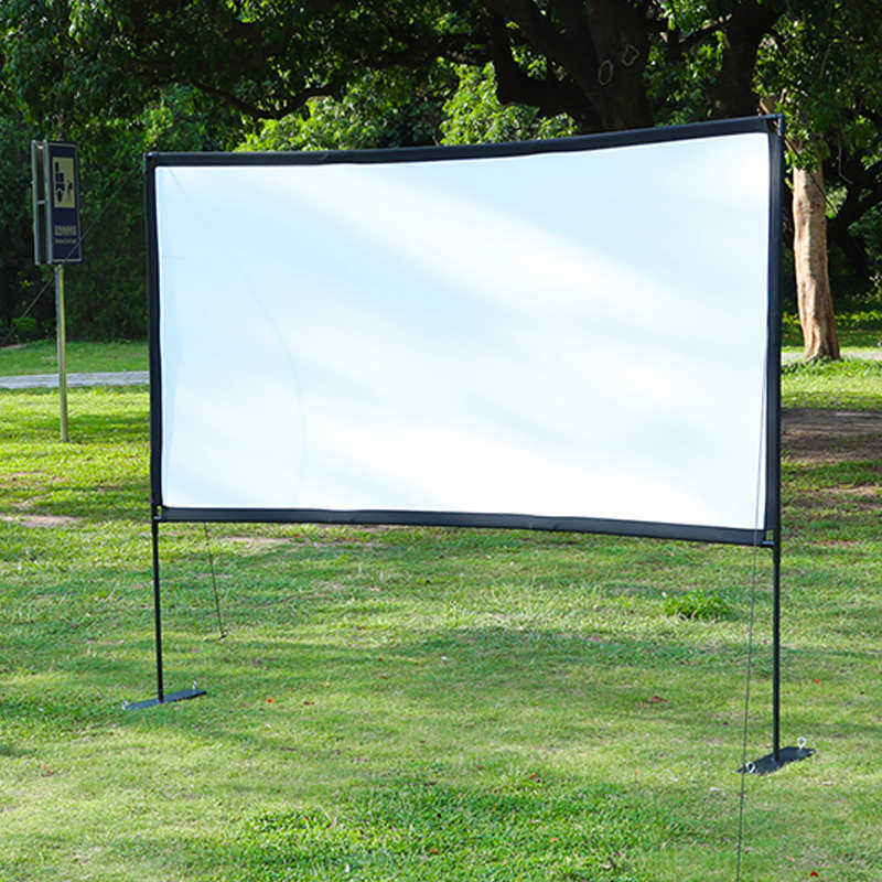 极速防风户外投影j幕布便携式电影幕布折叠门型支架幕布快速折叠